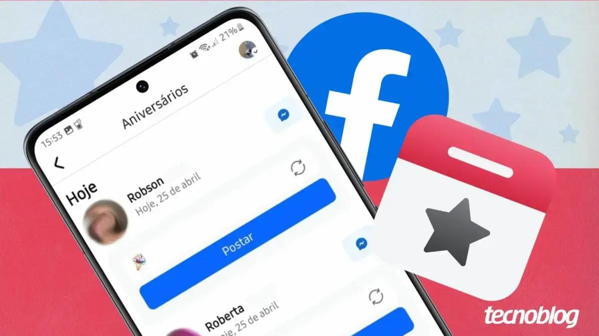 Aniversariantes do dia no Facebook