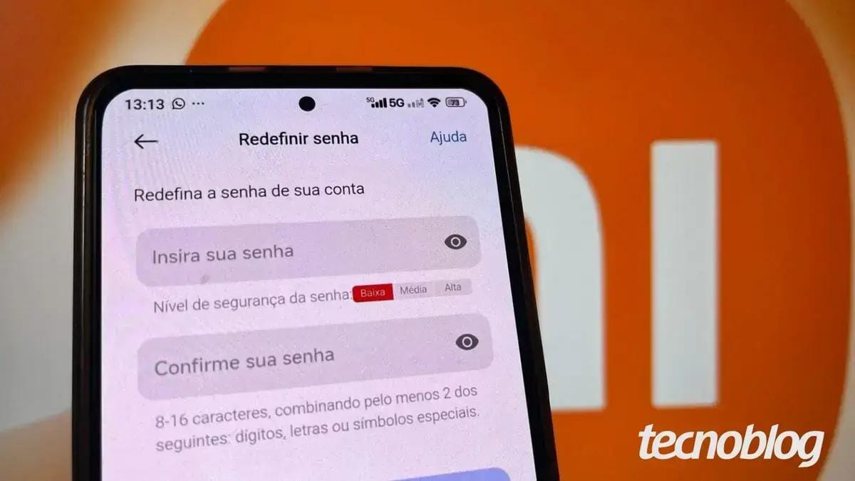 Redefinir a senha da Conta Mi