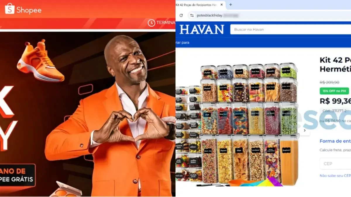 Lojas falsas da Shopee