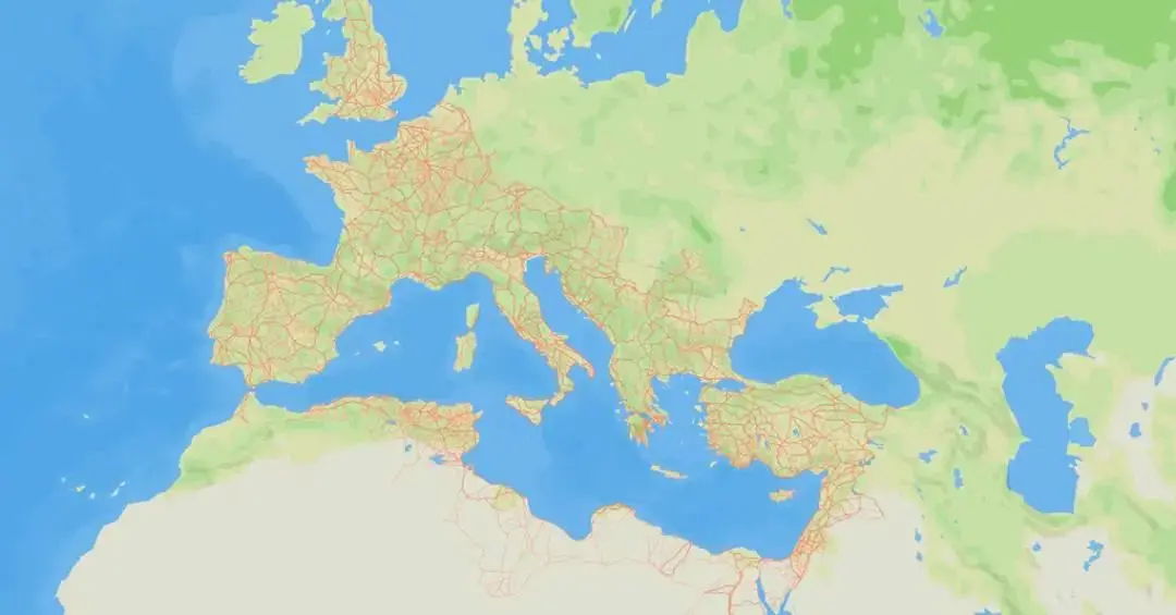 Mapa da rede viária